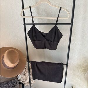Aritzia Charcoal Suede Two Piece Set